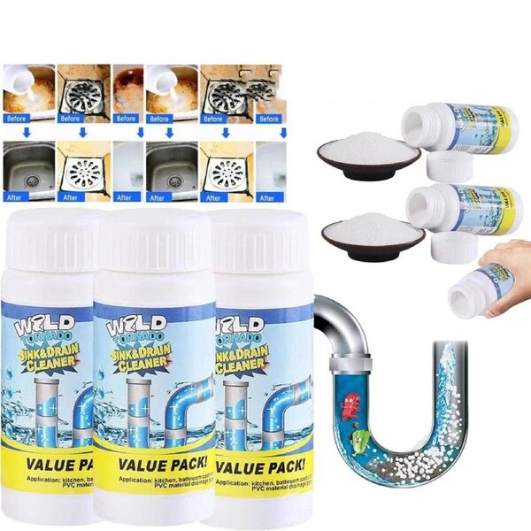 4X Wild Tornado Powerful Sink Drain Cleaner High Efficiency Clogging Cleaner