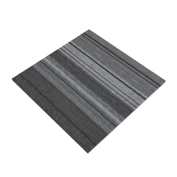 Lauft 20PCS Gray Stripes Peel & Stick Carpet Tiles 50×50, Antibacterial, Fire & Stain-Resistant