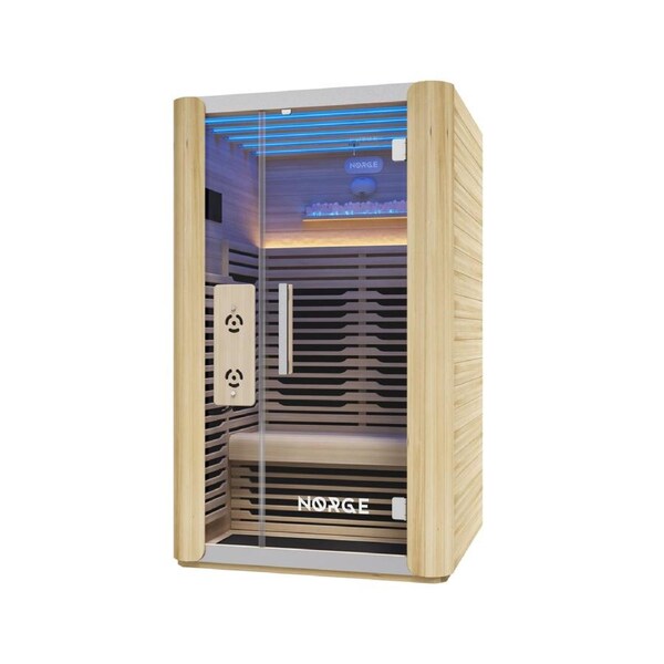 The Norge Infrared Two Person Sauna w/ Bluetooth Red Cedar Wood 1190x1090x1950mm