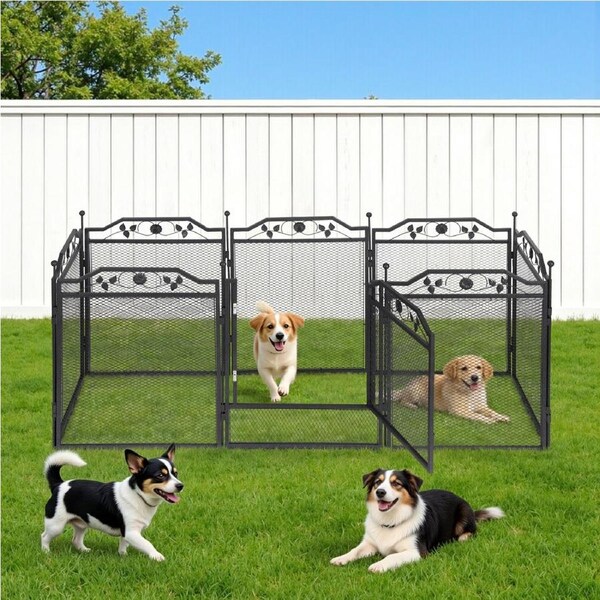 i.Pet Pet Dog Playpen Heavy-Duty Enclosure Multi-Configuration Indoor Outdoor Black