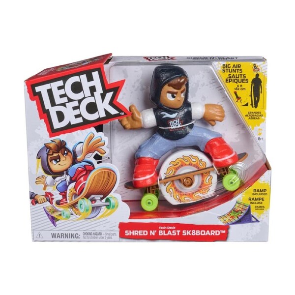 Tech Deck Shred N' Blast Skateboard Kids Play Toy W/ Ramp 5y+