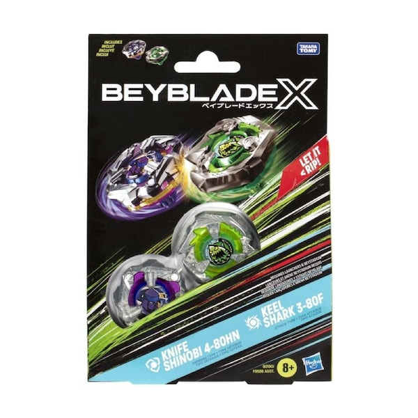 2pc Beyblade X Kids Battle Play Toy Set Multicolour Assorted