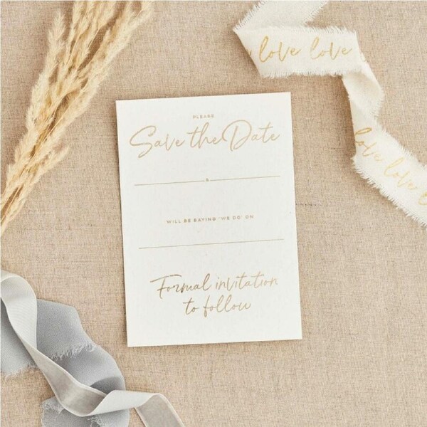 DIY Wedding Gold Foiled Save The Date Cards 20pk