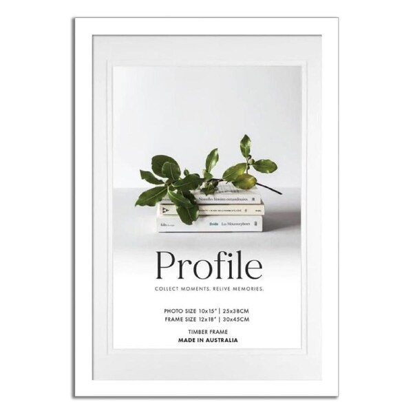 Profile - Elegant Deluxe 12x18/10x15 Photo Frame - White