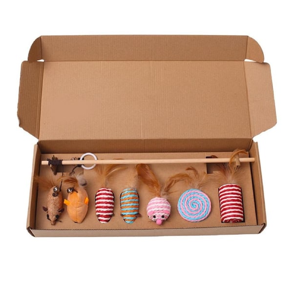 Cat Toys Set 7PCS Interactive Kitten Toys Durable for Indoor Cats Kittens Use