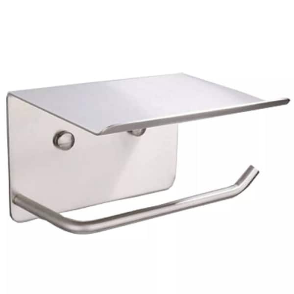 Bathroom Wall Mounted Stainless Steel Toilet Roll Holder Paper with Shelf