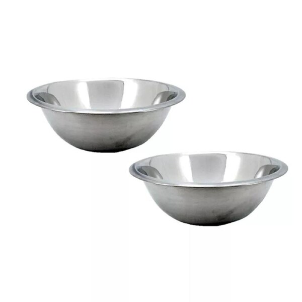 2pcs Durable Stainless Steel Mixing Extra Large Bowl Polished Round Salad Bowl 28cm