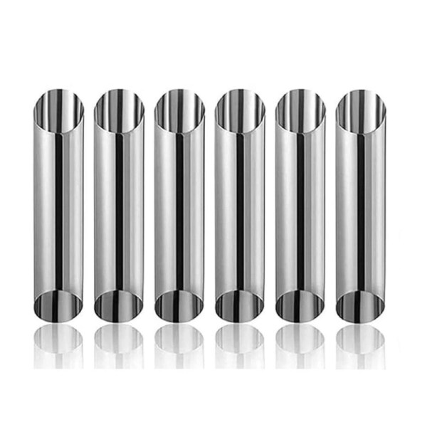 6pcs Stainless Steel Cannoli Tubes Pasty Baking Tube Cream Shells Roll Moulds