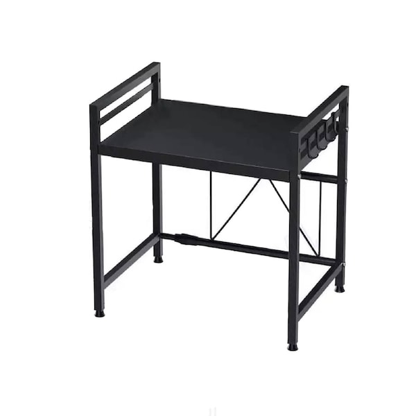 2 Tier Microwave Oven Shelf Rack Adjustable Metal Kitchen Organiser Storage