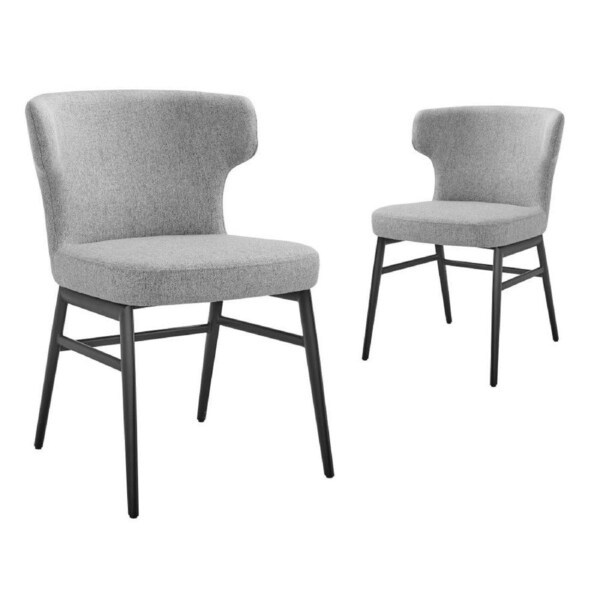 Madellene Dining Chairs Pair (Set of Two) Ash and Black
