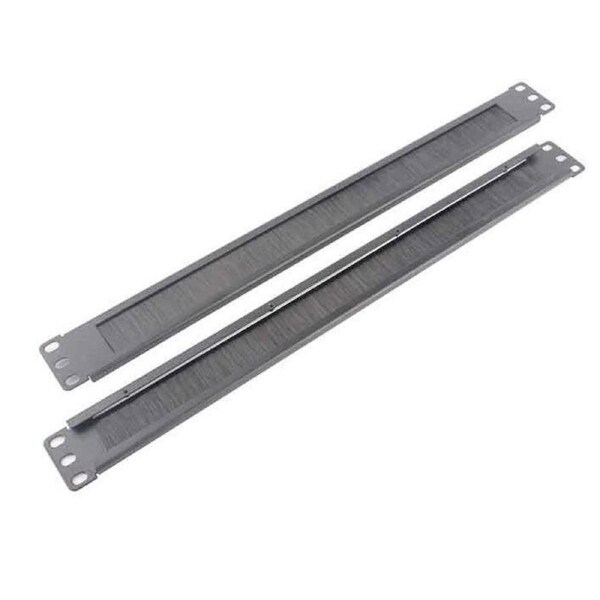 LDR 1U 19' Cable Management Brush Rail (Brush Panel) - Black Metal Construction