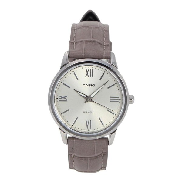 Casio LTP-1303LL-7AV Womens Analogue Watch White Dial Leather Band 50m Water