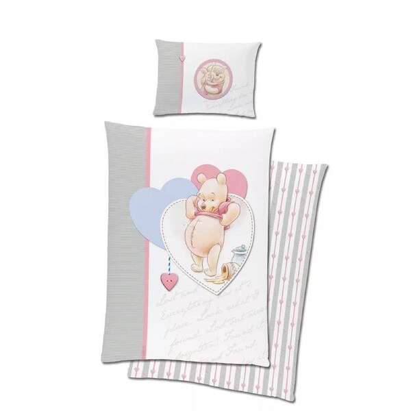 Disney Winnie the Pooh Hearts Quilt Cover Set - Toddler Bed Size