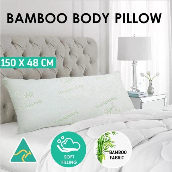 150cm Bamboo Pillow - Long Full Body Maternity Relaxing TV Nursing Support Pillow