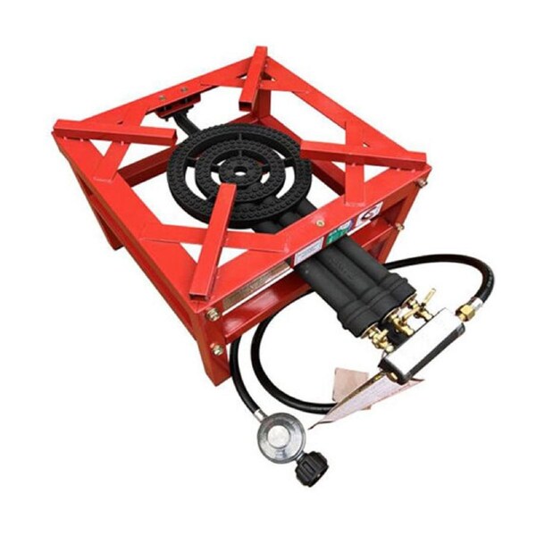 Auscrown Triple Ring Heavy Duty Red Cast Iron Stock Pot Burner 49 MJ/Hr