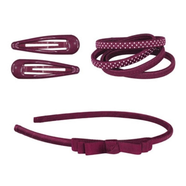 School Hair Accessories Set - Basics - Maroon