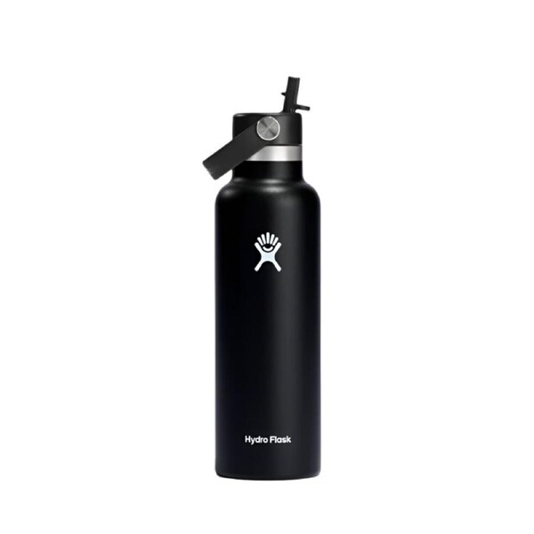 Hydro Flask Insulated Bottle 21oz/621ml Standard Flex Straw Cap - Black