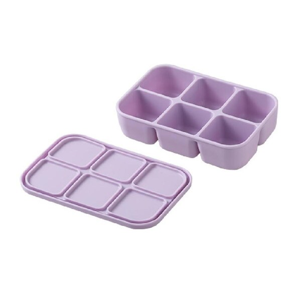 Silicone Bento Box - 6 Compartment - Lilac