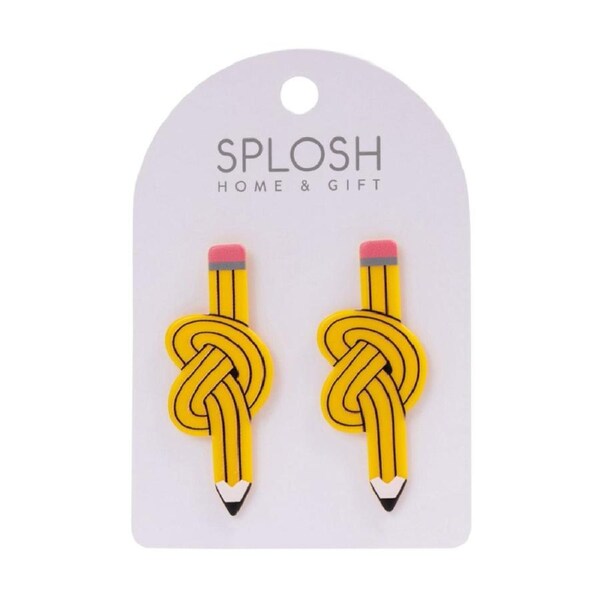 Splosh Teacher Yellow Pencil Earrings