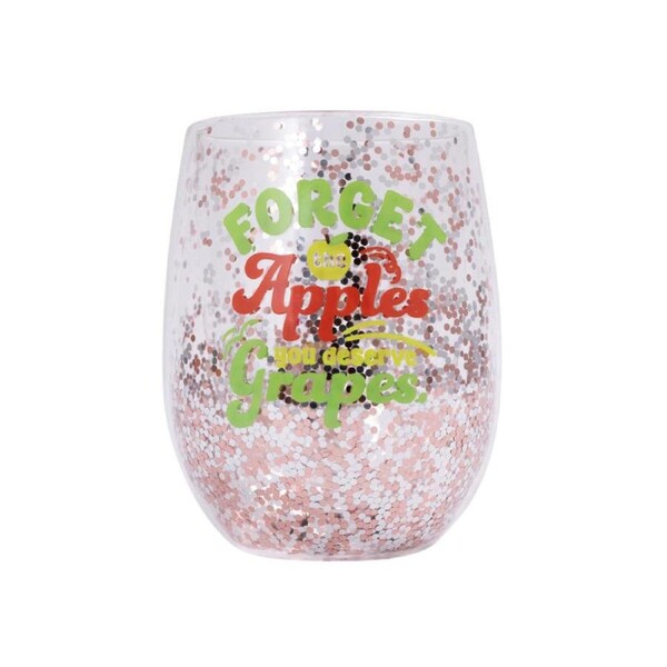 Splosh Teacher Grapes Glitter Wine Glass