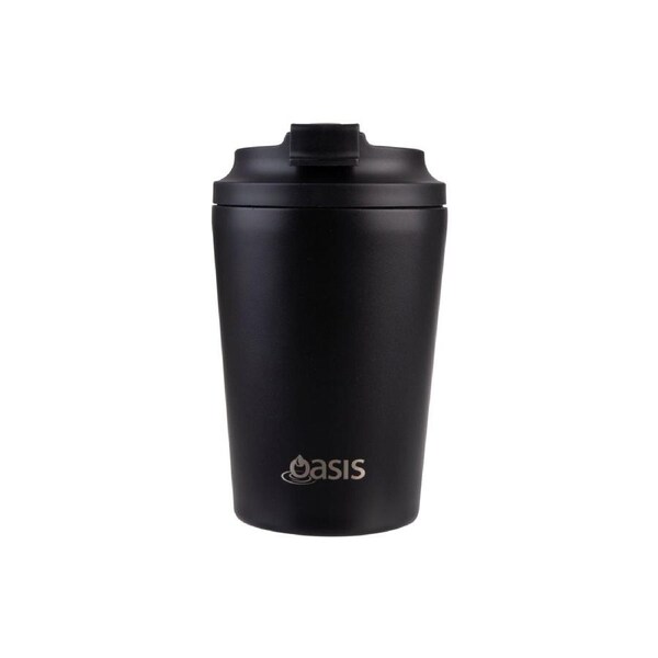 Oasis Ceramic Lined Insulated Coffee Cup - Black