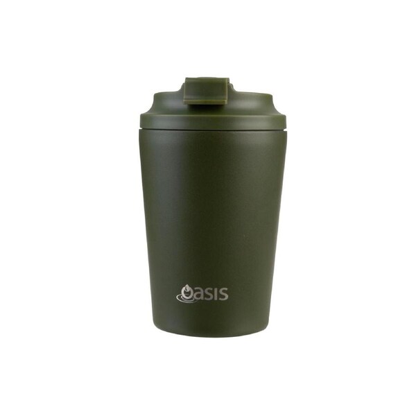 Oasis Ceramic Lined Insulated Coffee Cup - Forest Green