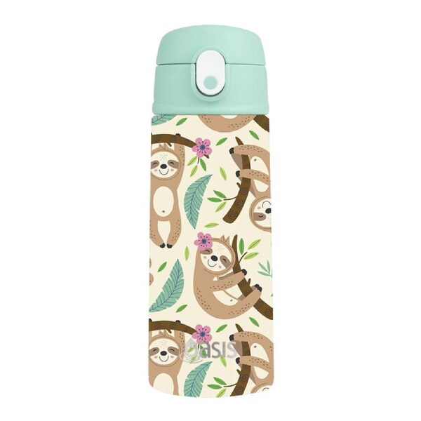 Oasis Insulated Drink Bottle with Sipper 550ml - Sleepy Sloths