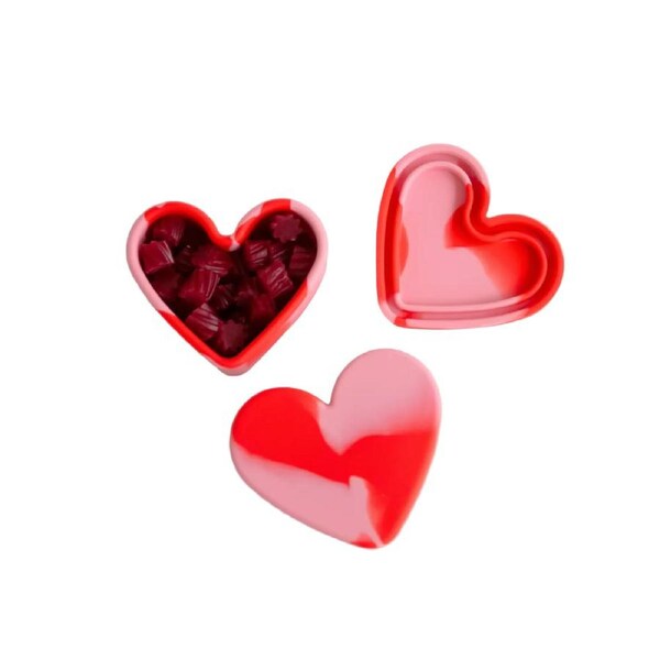 Silicone Snack Container - Heart - Rose Jam