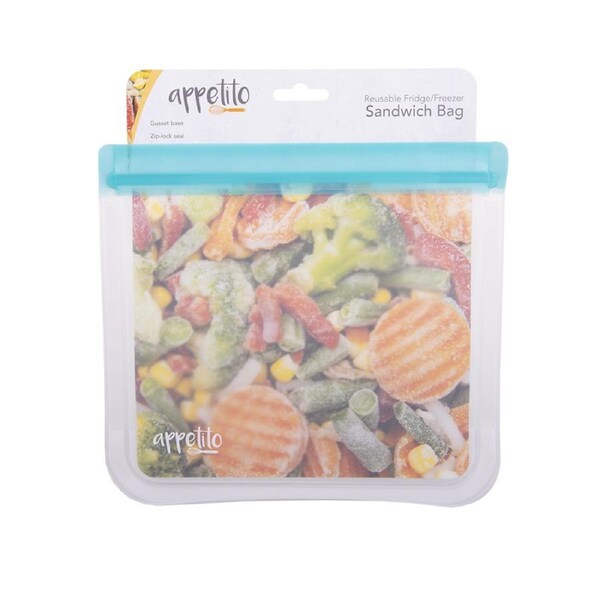 Appetito Reusable Fridge/Freezer Sandwich Bag - Blue