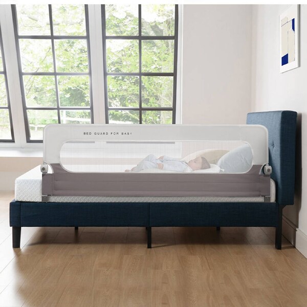 Playpals Baby Bed Rail Adjustable Folding Guard 180x60CM Child Toddler Protect