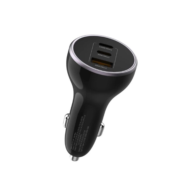 ZLOS 160W 3-Port Fast Car Charger Cigarette Lighter Adapter with 2 USB-C and 1USB-A Ports