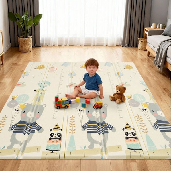 Playpals Kids Play Mat Baby Crawling Foldable Pad Foam Carpet Non-slip 2CM Thick