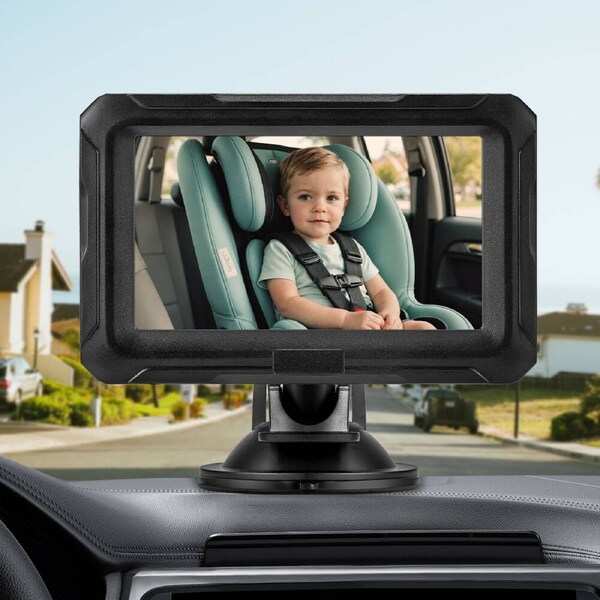 PlayPals Baby Car Camera 4.3" Infant Monitor 360¡ã Rotation Night Vision HD 1080P