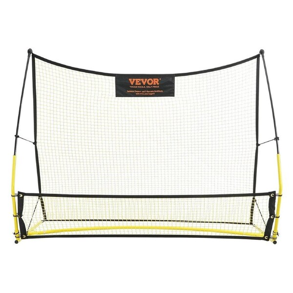 Soccer Trainer, 2-IN-1 Portable Soccer Rebounder Net, Iron Soccer Practice Equipment, Sports Football Rebounder Wall with Portable Bag, Perfect for Team Solo Training, Passing, Volley