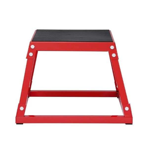 Plyometric Jump Box, 12 Inch Plyo Box, Steel Plyometric Platform and Jumping Agility Box, Anti-Slip Fitness Exercise Step Up Box for Home Gym Training, Conditioning Strength Training, Red