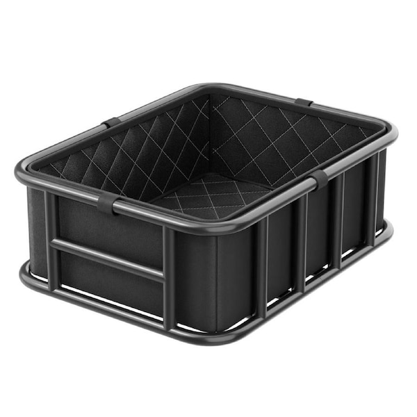 Rear Bike Basket, Medium Bicycle Basket with Cargo Net, Liner & Waterproof Cover, Heavy Duty Bike Back Basket for Adult Women/Men Carrying Dogs, Pets, Fruit & Grocery, Mounting Tools Included