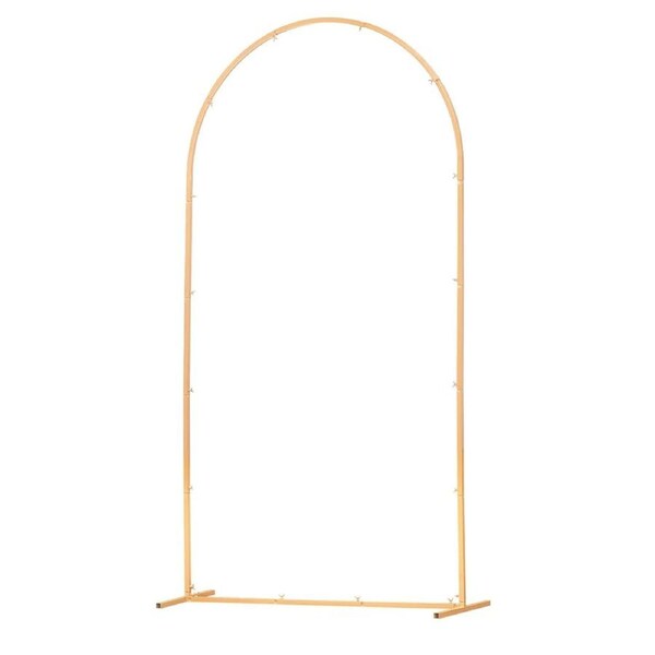 Arch Backdrop Stand, 2.2 x 1.2 m, Stable Structure, Easy Assembly, 1 Set Gold Metal Arch Backdrop Stand for Wedding, Birthday Party, Graduation, Holiday Celebration, and Ceremony Decoration