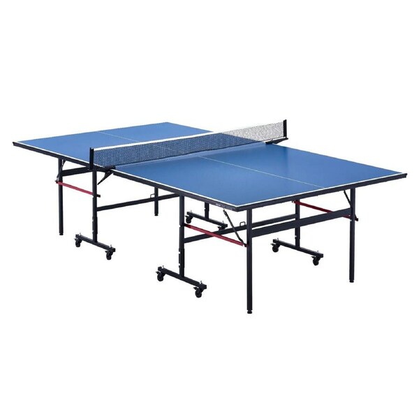Ping Pong Table, Professional Table Tennis Game, Indoor MDF Portable Table Tennis Table, Foldable Ping Pong Table with Quick Clamp Net and Lockable Wheels, 10 Minute Easy Assembly, 12mm Tabletops