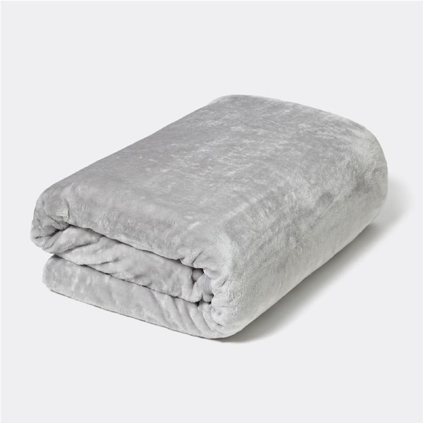 Openook Faux Mink Blanket QB/KB - Light Grey