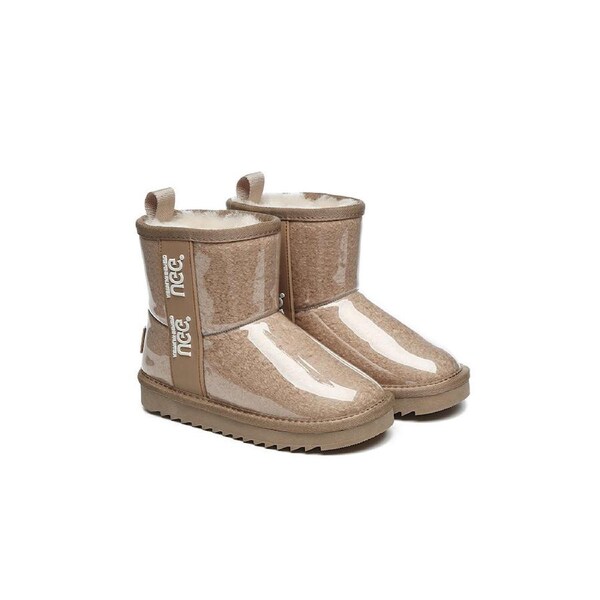 AUSTRALIAN SHEPHERD® UGG Kids Clear Waterproof Shearling Boots Coated Classic Chestnut / AU Kids 6-7 / EU 23-25