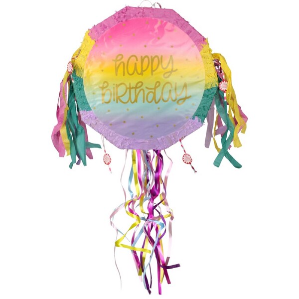 Happy Birthday Pull String Pinata | Woolworths