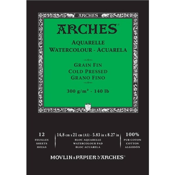 Arches Cold Press Watercolour Art/Craft Painting Paper Pad 300g A5