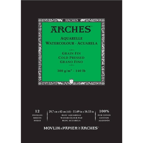 Arches Cold Press Watercolour Art/Craft Painting Paper Pad 300g A3