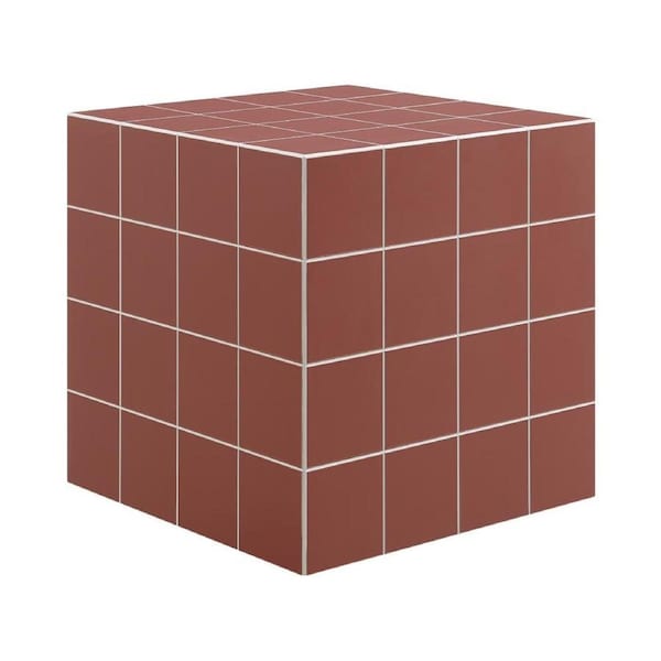 Nash Side Table Cube Bedside Storage Terracotta