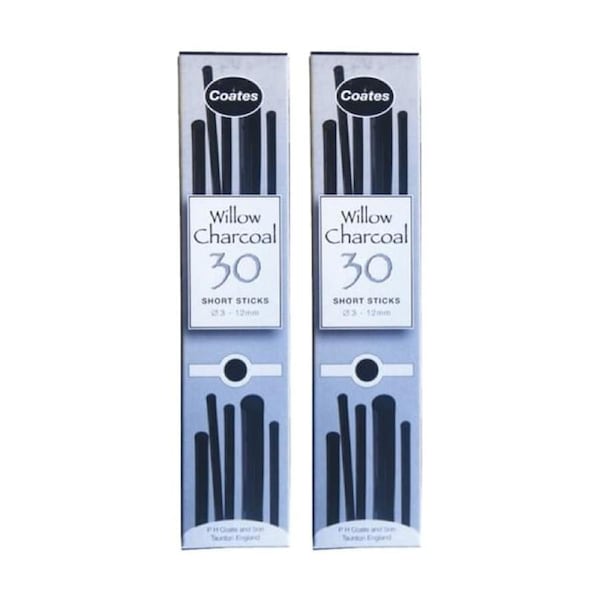 2x 30pc Coates Willow Art & Craft Artist/Student Drawing Charcoal 3-12mm