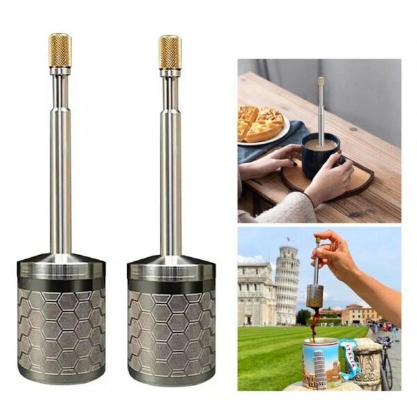 2x Portable French Coffee Tea Final Press Maker Coffee Stainless Steel Reusable