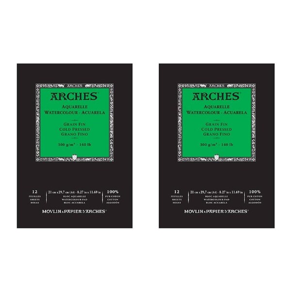 2PK Arches Cold Press Watercolour Art/Craft Painting Paper Pad 300g A4