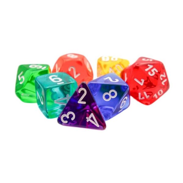 Dice - Chessex 7 Polyhedrals - Prism Translucent GM & Beginner Player Set