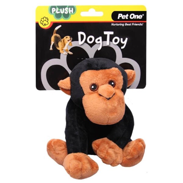 Pet One Plush Squeaky Dog Toy Chimp 15cm - Soft Dog Toy