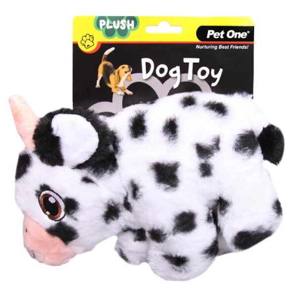 Pet One Plush Squeaky Dog Toy Cow 20cm- Soft Squeaky Toy